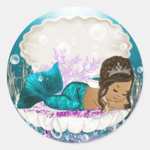 Autocollants pour Baby Shower Fille Ethnique Sirèn