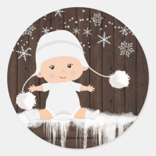 Autocollants pour Baby Shower Flocon de Neige
