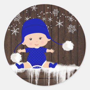 Autocollants pour Baby Shower Garçon Flocon de Nei
