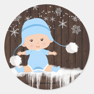 Autocollants pour Baby Shower Garçon Flocon de Nei