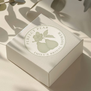 Autocollants pour Baby Shower "Poire Parfaite Vert