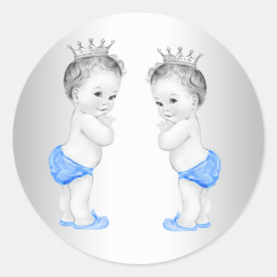 Autocollants pour Baby Shower pour Jumeaux Garçons
