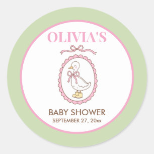 Autocollants pour Baby Shower Rose Canard Person