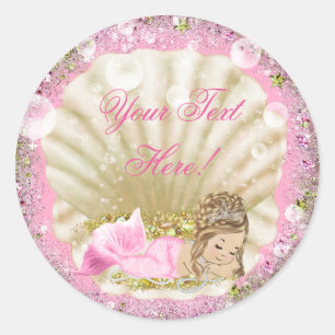 Autocollants pour Baby Shower Rose Mermaid