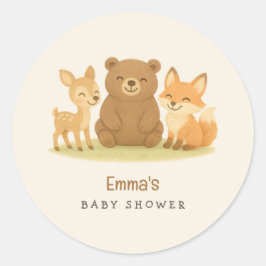 Autocollants pour Baby Shower sur le thème des Ani