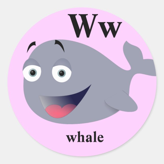 Autocollants pour baleines Letter W (Devant)