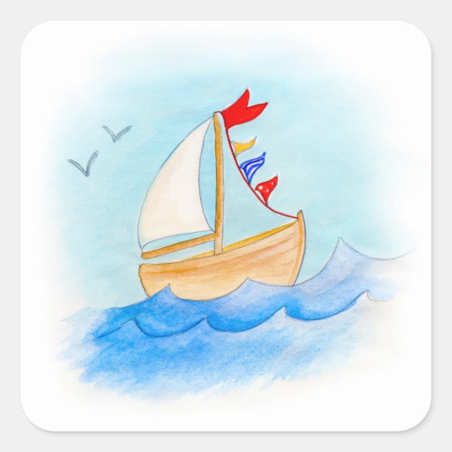 Autocollants pour bateaux à voile pour enfants (Devant)