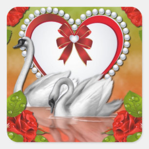 Autocollants pour cygnes d'amour