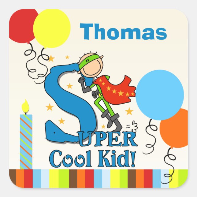 Autocollants pour enfants super Cool (Devant)