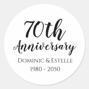 Autocollants pour enveloppes rondes pour 70e anniv