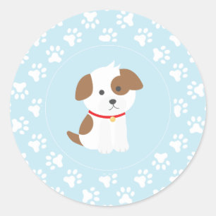 Autocollants pour fête d'anniversaire de chiot emp