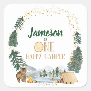 Autocollants pour fête d'anniversaire de One Happy