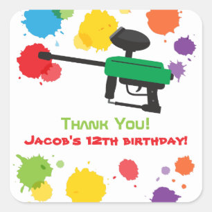 Autocollants pour fête d'anniversaire de paintball