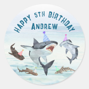 Autocollants pour fête d'anniversaire de requin da