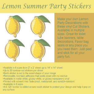 Autocollants pour fête d'été au citron