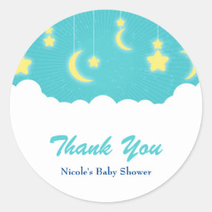 Autocollants pour fête prénatale Bébé Étoiles Lune