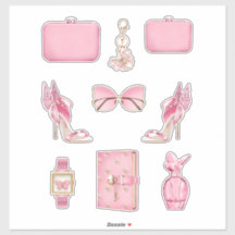 Autocollants pour fille haute mode rose