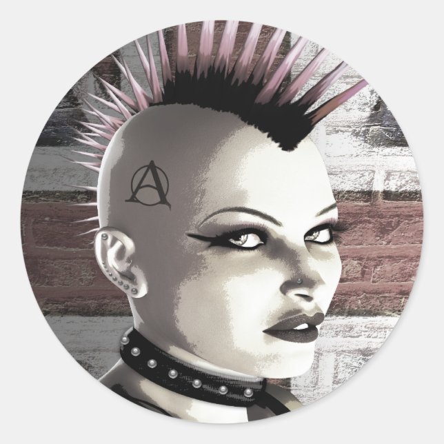 Autocollants pour filles punk britanniques rétro (Devant)