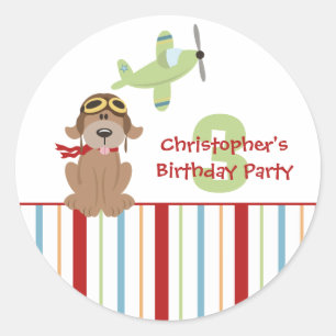 Autocollants pour la fête d'anniversaire du pilote