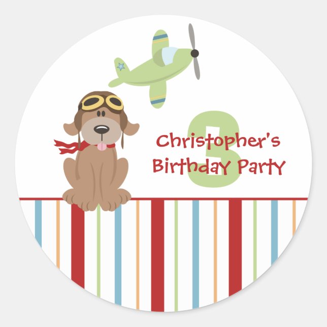 Autocollants pour la fête d'anniversaire du pilote (Devant)