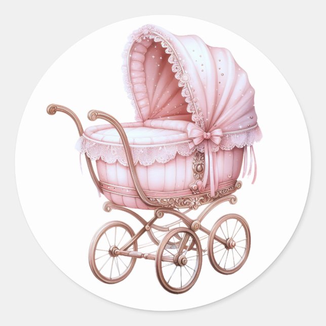 Autocollants pour Landau Bébé Rose (Devant)