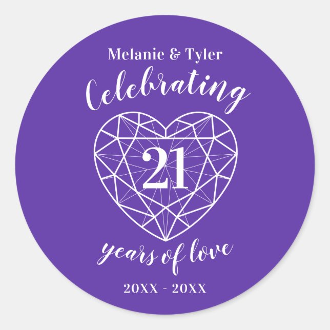 Autocollants pour le 21e anniversaire de mariage s (Devant)