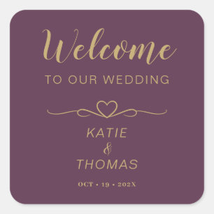 Autocollants pour pochon de bienvenue de mariage N