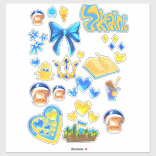 Autocollants pour scrapbooking Ukraine bleu jaune