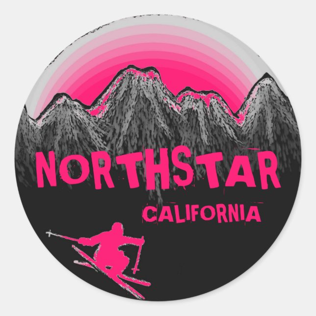 Autocollants pour skieur à thème rose Northstar Ca (Devant)