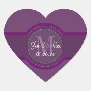 Autocollants pourpres de faveur de mariage en
