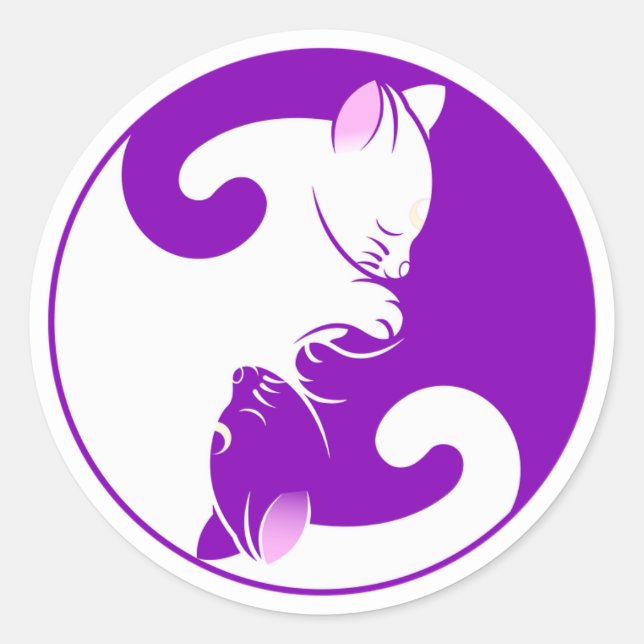 Autocollants pourpres et blancs de Kitty mignon de (Devant)