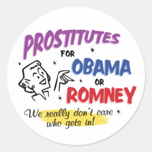 Autocollants Prostituées Pour Obama ou Romney