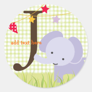 Autocollants Purple Elephant/ajouter monogramme