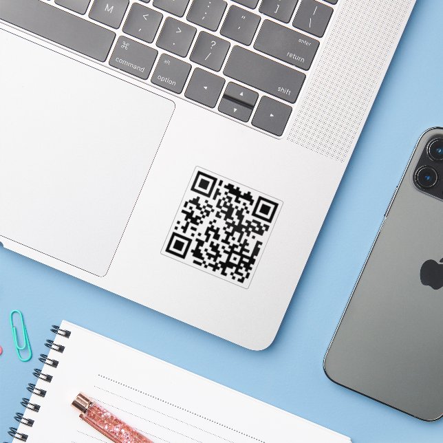Autocollants Qr Clair imperméables personnalisés (Ordinateur portable avec iPhone)