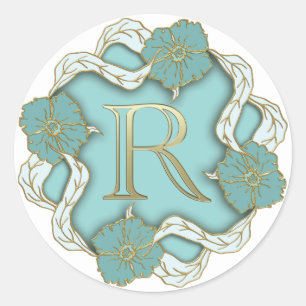 autocollants R initiaux monogramme