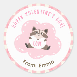 Autocollants Raccoon Valentine mignons Enfants per