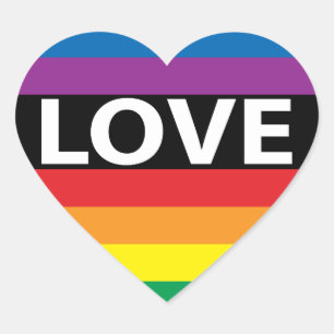 Autocollants Rainbow Love Heart, LBGT
