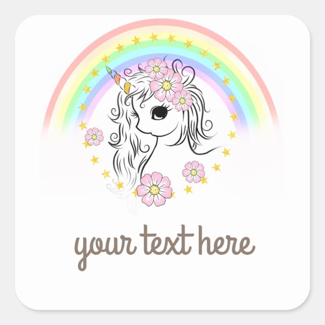 Autocollants Rainbow Unicorn (Devant)