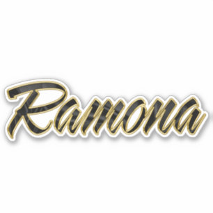 Autocollants Ramona black gold lettering