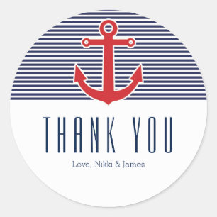 Autocollants rayés bleu et blanc Red Anchor Nautic