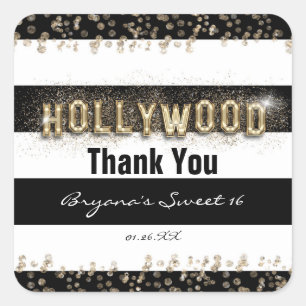 Autocollants rayures noir et blanc Hollywood or