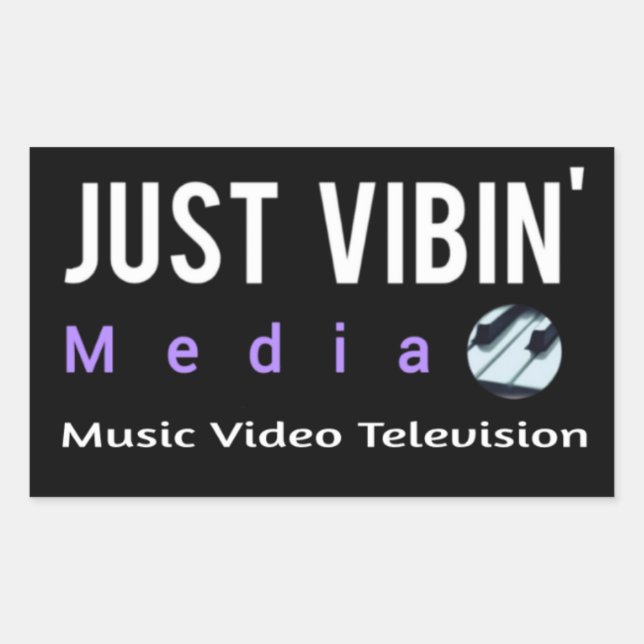 Autocollants rectangulaires Just Vibin' Media (Devant)