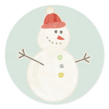 autocollants rétro bonhomme neige de noël