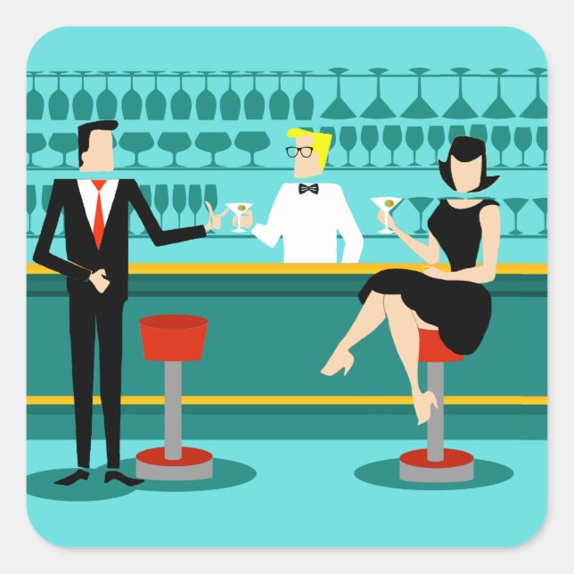 Autocollants Retro Cocktail Lounge (Devant)