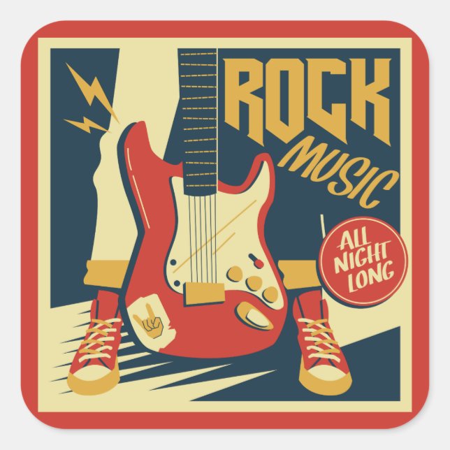 Autocollants Retro Rock Music (Devant)