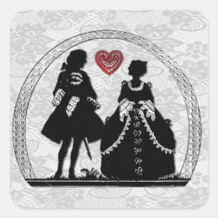 Autocollants romantiques de silhouette Romance