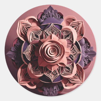Autocollants Ronds à Motif de Fleurs Jolies