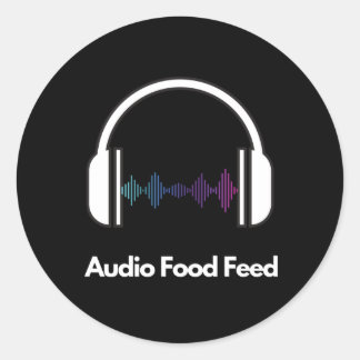 Autocollants ronds Audio Food Feed