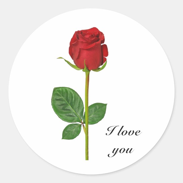 Autocollants ronds avec rose (Devant)