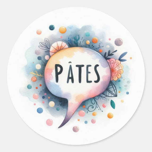 Autocollants ronds classiques (Pâtes) (Devant)